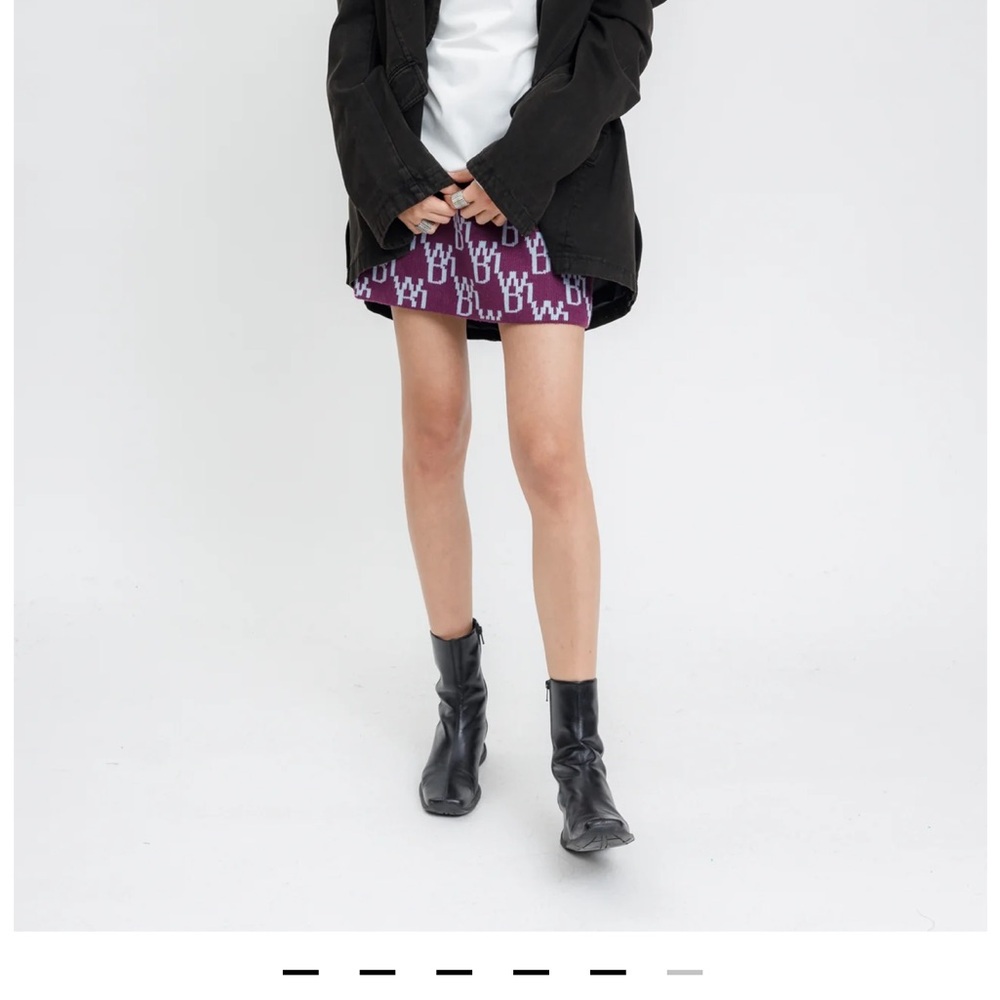 We11Done Maroon Patterned Mini Skirt - Picture 7 of 9